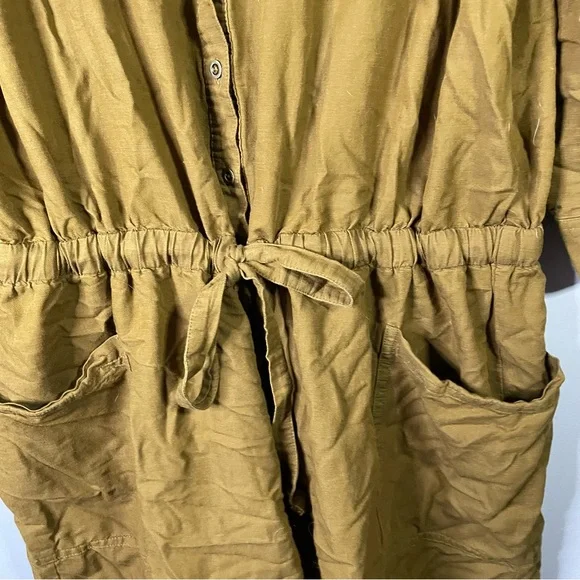 Old Navy Long Sleeve Utility Style Romper Moss Green V Neck Button Front XL Tall - Picture 6 of 9